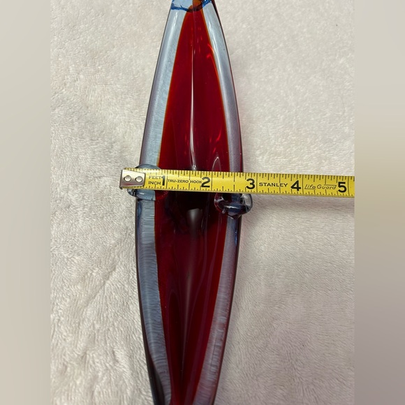 Vintage MURANO GLASS Gondola Red and Blue Glass ASHTRAY - Picture 6 of 6